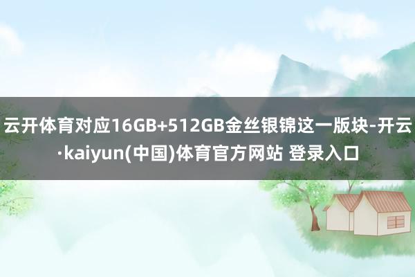 云开体育对应16GB+512GB金丝银锦这一版块-开云·kaiyun(中国)体育官方网站 登录入口