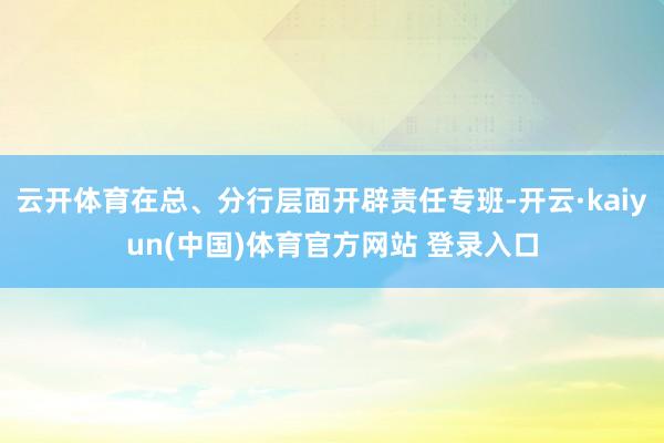 云开体育在总、分行层面开辟责任专班-开云·kaiyun(中国)体育官方网站 登录入口